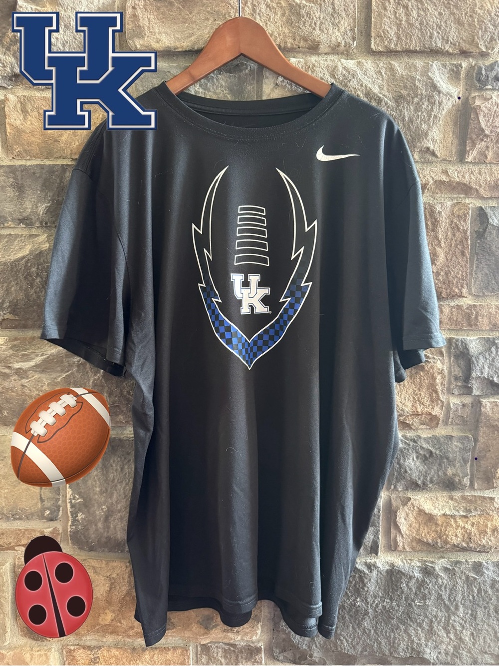 Nike Black University of Kentucky Graphic Tee with Blue Accents XXL
